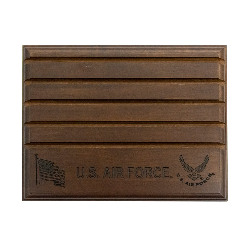 7"x9" U.S. Air Force Licensed Wooden Coin Holder - Dark Finish