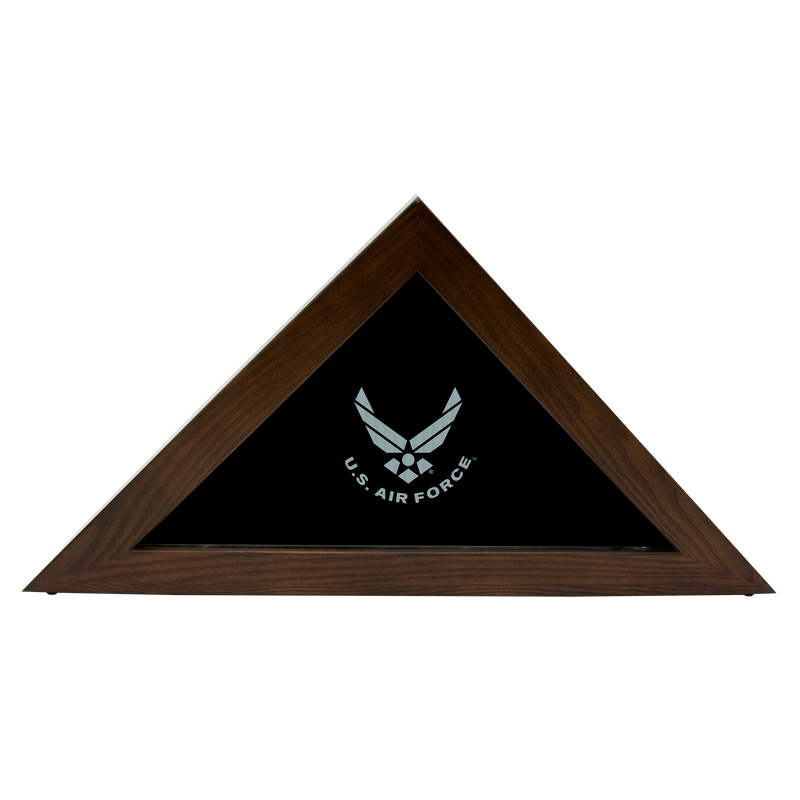 25"x13" U.S. Air Force Licensed Wooden Flag Case - Dark Finished
