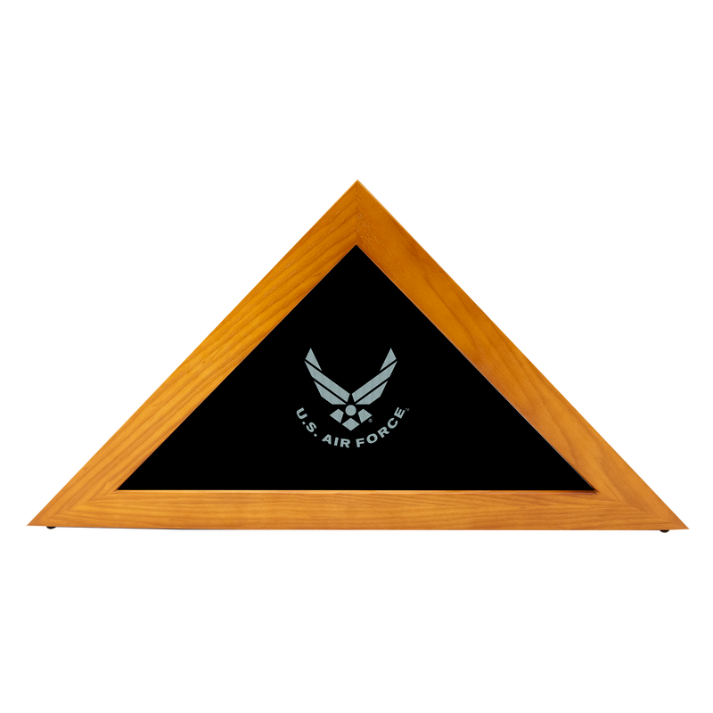 25"x13" U.S. Air Force Licensed Wooden Flag Case - Natural Finished