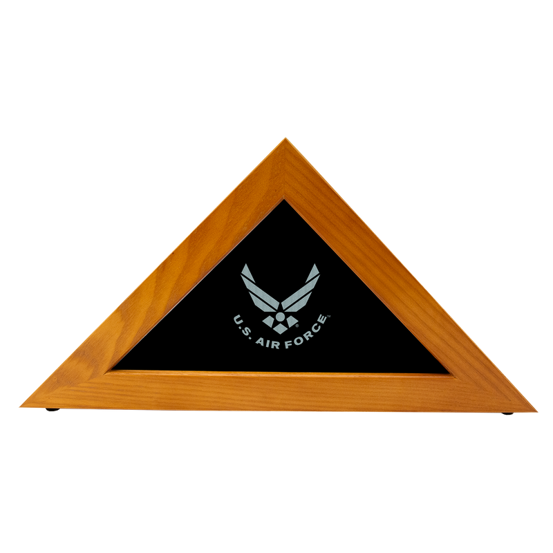 16"x8" U.S. Air Force Licensed Wooden Flag Case - Natural Finished