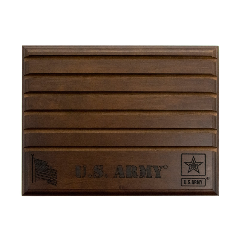 8"x10" U.S. Army Licensed Wooden Coin Holder - Dark Finish