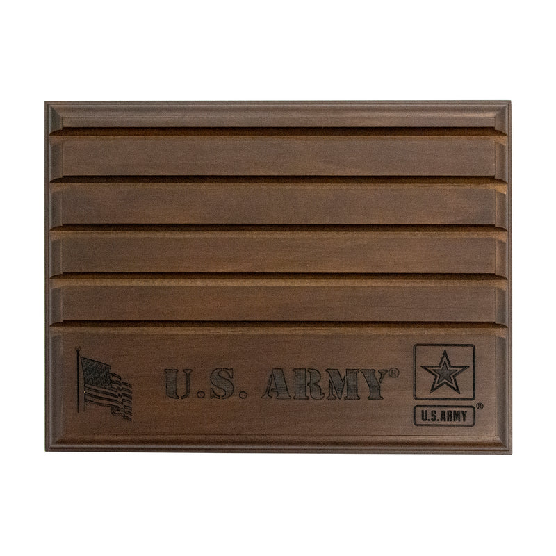 7"x9" U.S. Army Licensed Wooden Coin Holder - Dark Finish