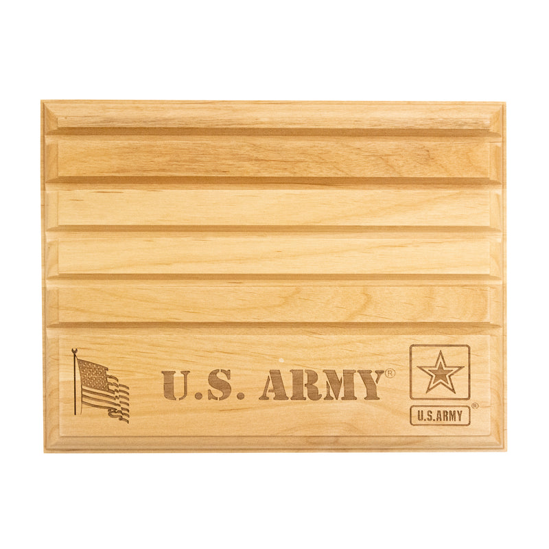 7"x9" U.S. Army Licensed Wooden Coin Holder - Natural Finish