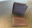 U.S. Air Force Classic Wallet Premium Brown Leather Bifold with Separate ID Card Holder