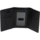 U.S. Navy Licensed Genuine Black Leather Trifold Wallet with Medallion