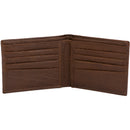 U.S. Marine Licensed Genuine Brown Leather Bifold Wallet with Medallion