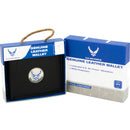 U.S. Air Force Licensed Genuine Black Leather Bifold Wallet with Medallion