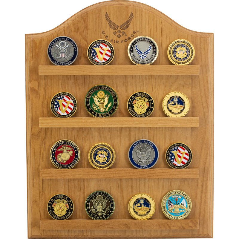 11"x14" U.S. Air Force Licensed Wooden Wall Coin Holder - Natural Finish