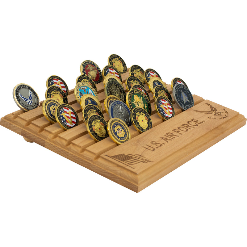 9"x12" U.S. Air Force Licensed Wooden Coin Holder - Natural Finish