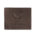 U.S. Air Force Classic Wallet Premium Brown Leather Bifold with Separate ID Card Holder