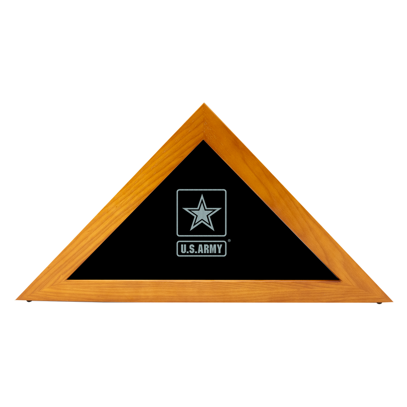 25"x13" U.S. Army Licensed Wooden Flag Case - Natural Finished
