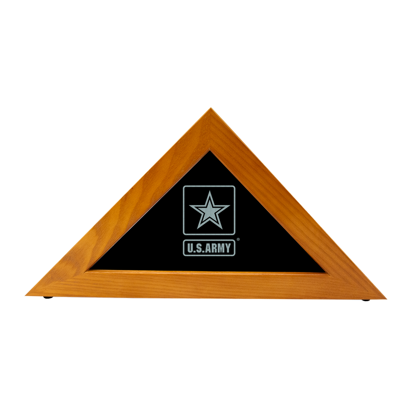 16"x8" U.S. Army Licensed Wooden Flag Case - Natural Finished
