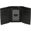 U.S. Marine Licensed Genuine Black Leather Trifold Wallet with Medallion